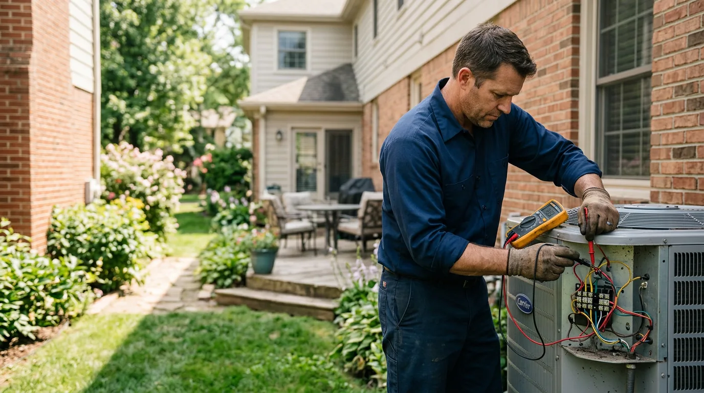 HVAC technician working near Sanborn, IA